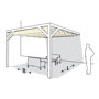 Pergola aluminium wit 'Wall 1' (3.91 x 4.02 meter)